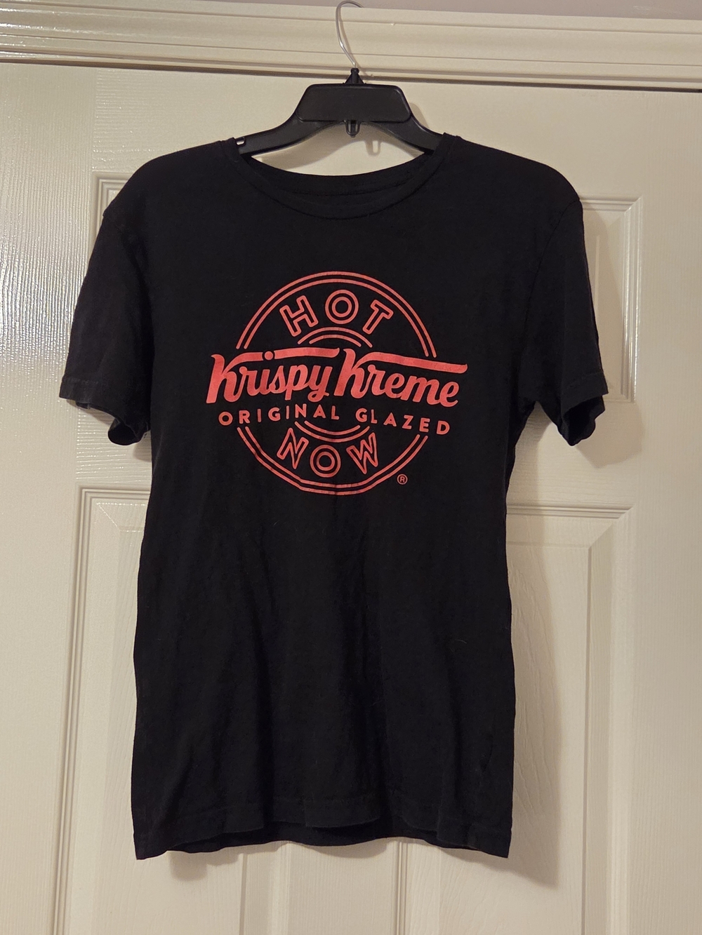 Krispy Kreme Black Tee with Red Logo